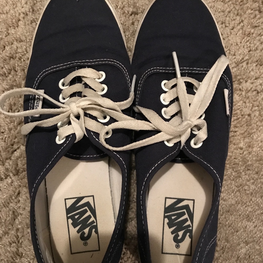 Navy blue vans sneakers. Size 8.